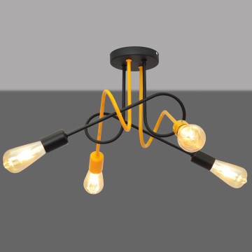 Felületre szerelhető csillár OXFORD 4xE27/15W/230V fekete/sárga