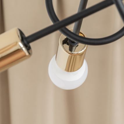 Felületre szerelhető csillár OXFORD 5xE27/15W/230V arany/fekete
