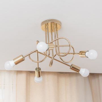 Felületre szerelhető csillár OXFORD 5xE27/15W/230V, arany