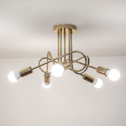 Felületre szerelhető csillár OXFORD 5xE27/15W/230V, arany