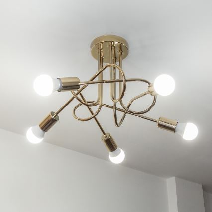 Felületre szerelhető csillár OXFORD 5xE27/15W/230V, arany