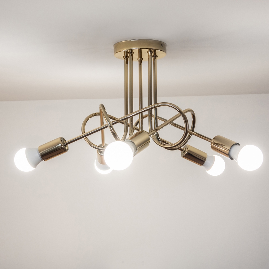 Felületre szerelhető csillár OXFORD 5xE27/15W/230V, arany