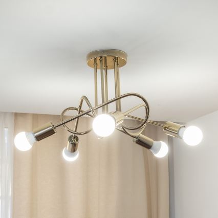Felületre szerelhető csillár OXFORD 5xE27/15W/230V, arany