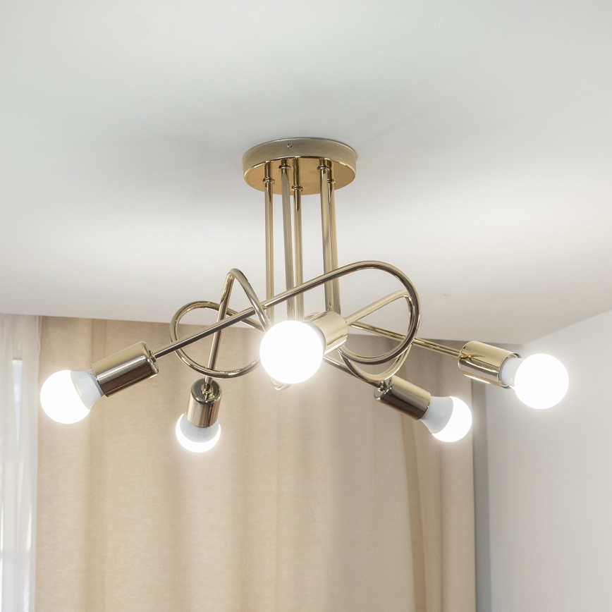 Felületre szerelhető csillár OXFORD 5xE27/15W/230V, arany