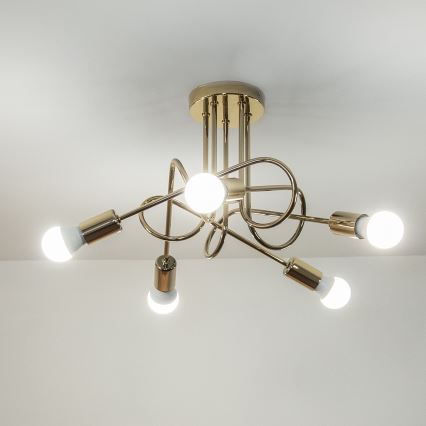 Felületre szerelhető csillár OXFORD 5xE27/15W/230V, arany