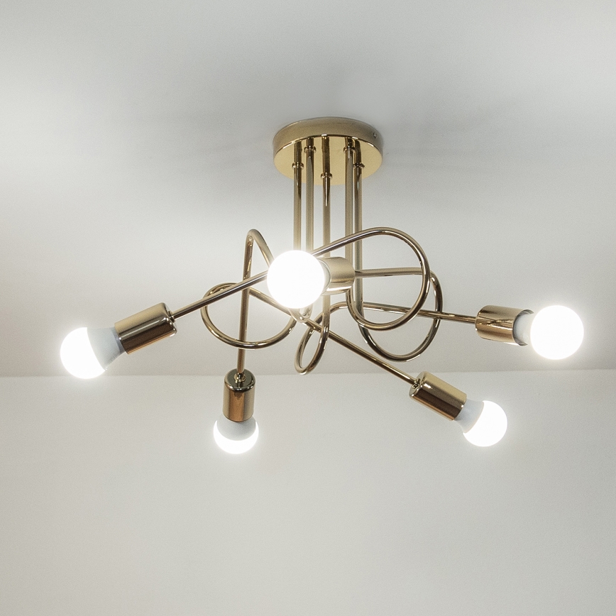 Felületre szerelhető csillár OXFORD 5xE27/15W/230V, arany