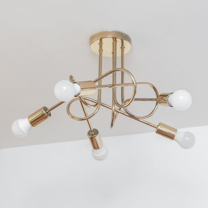 Felületre szerelhető csillár OXFORD 5xE27/15W/230V, arany