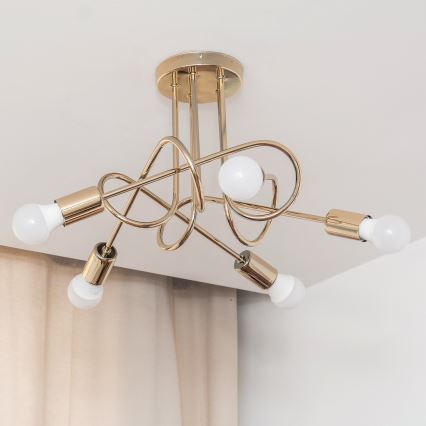 Felületre szerelhető csillár OXFORD 5xE27/15W/230V, arany