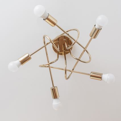 Felületre szerelhető csillár OXFORD 5xE27/15W/230V, arany