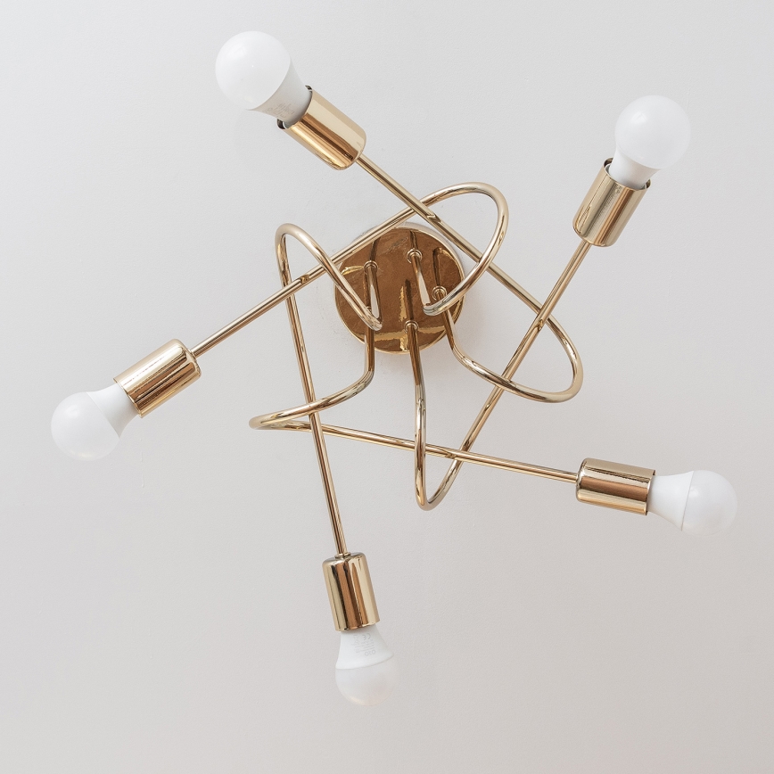 Felületre szerelhető csillár OXFORD 5xE27/15W/230V, arany