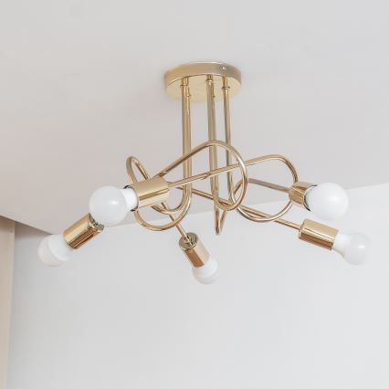 Felületre szerelhető csillár OXFORD 5xE27/15W/230V, arany