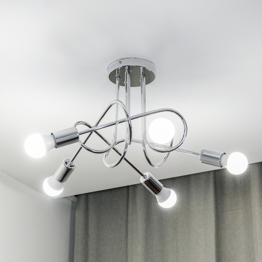Felületre szerelhető csillár OXFORD 5xE27/15W/230V fényes króm