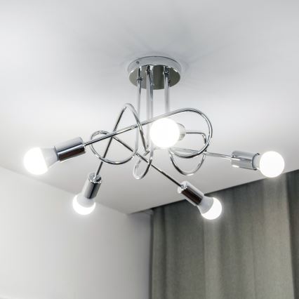 Felületre szerelhető csillár OXFORD 5xE27/15W/230V fényes króm