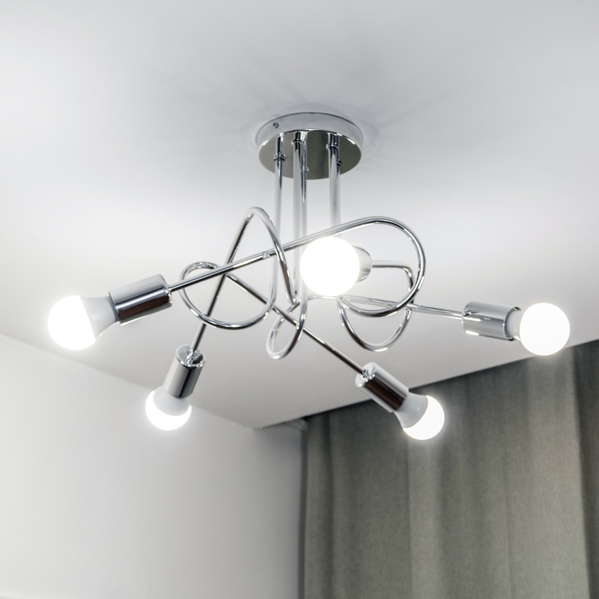 Felületre szerelhető csillár OXFORD 5xE27/15W/230V fényes króm