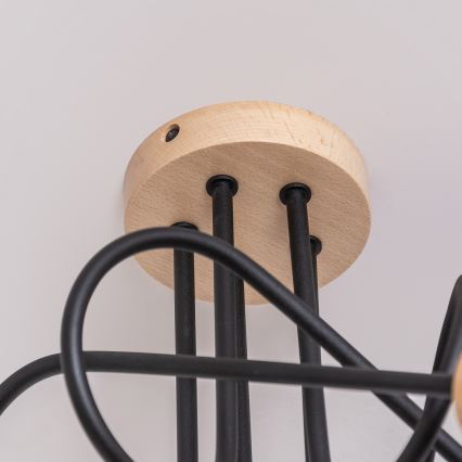 Felületre szerelhető csillár OXFORD 5xE27/15W/230V fenyő/fekete