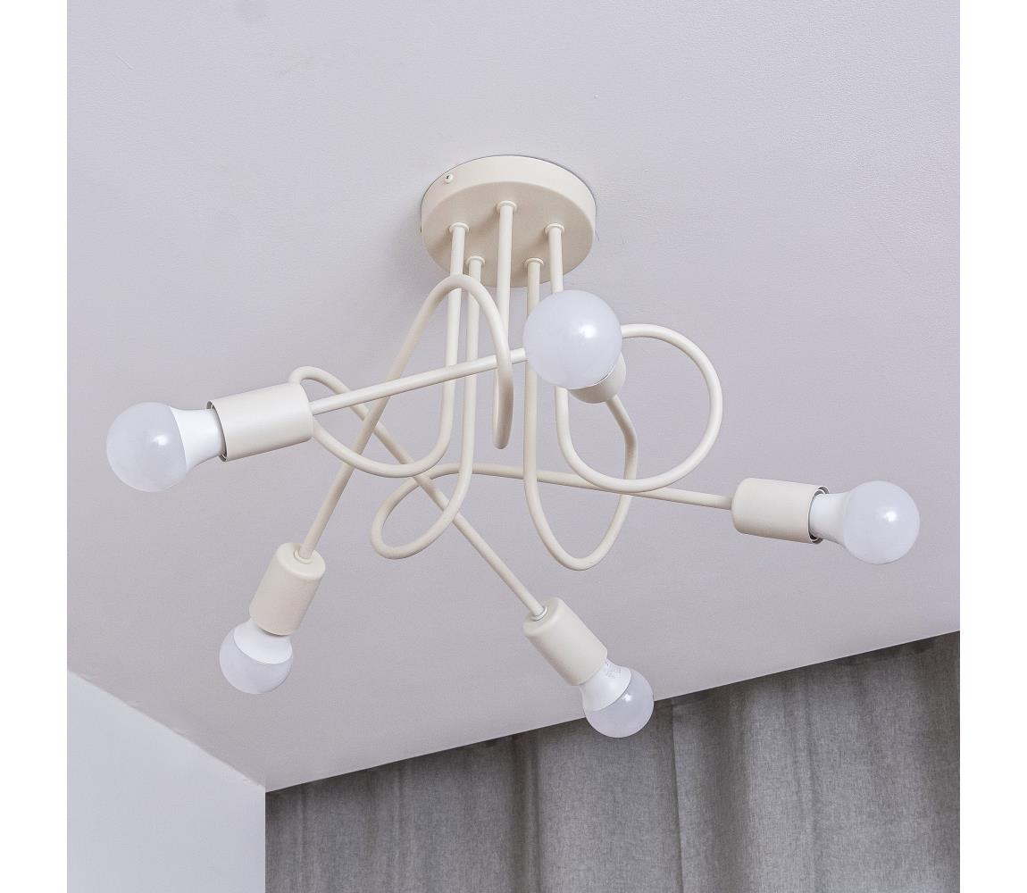 Felületre szerelhető csillár OXFORD 5xE27/15W/230V krémszínű W