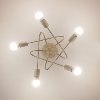 Felületre szerelhető csillár OXFORD 5xE27/15W/230V krémszínű
