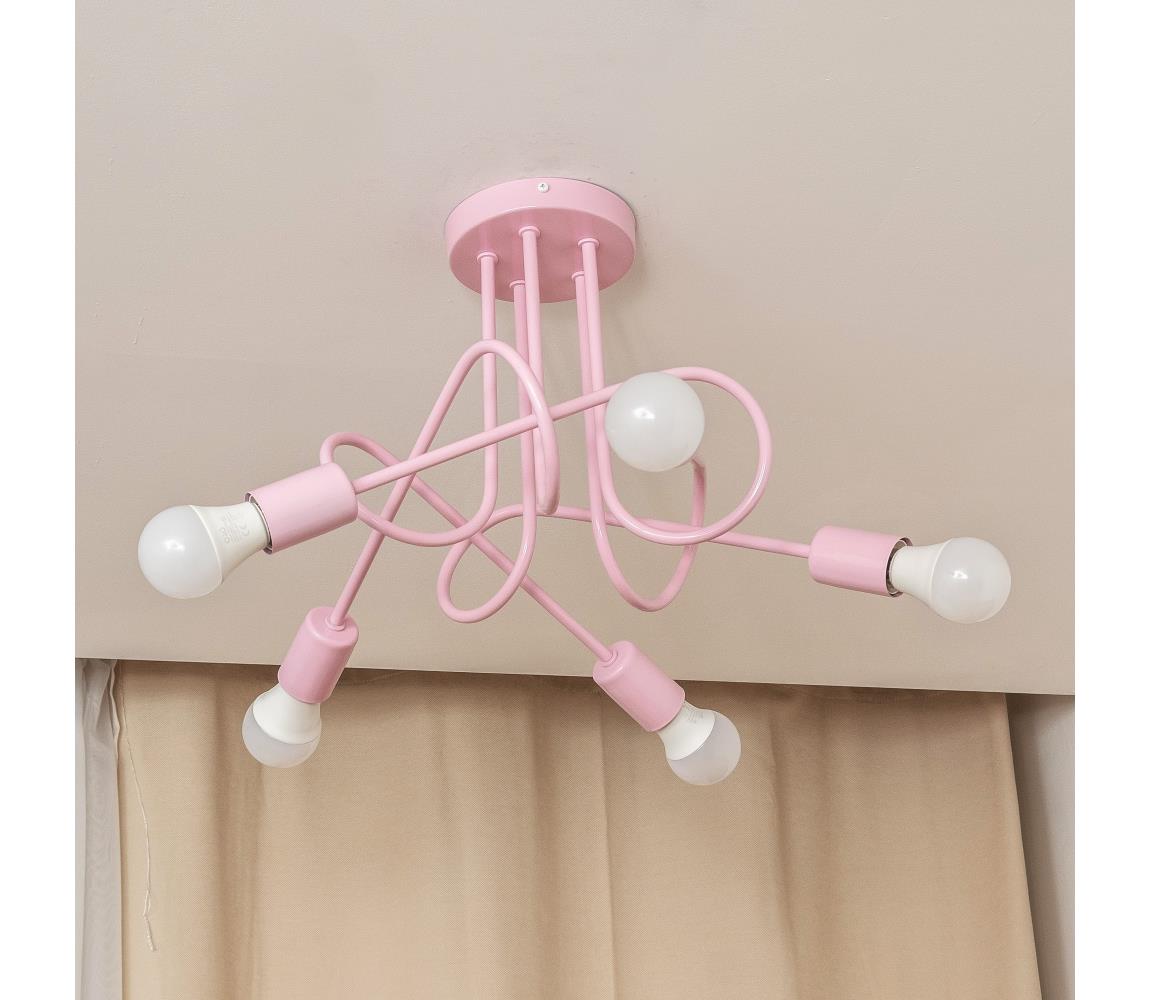 Felületre szerelhető csillár OXFORD 5xE27/15W/230V rózsaszín W