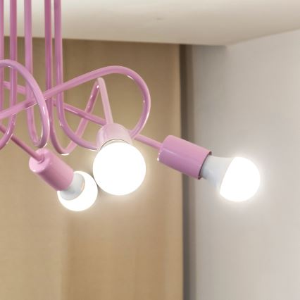 Felületre szerelhető csillár OXFORD 5xE27/15W/230V rózsaszín