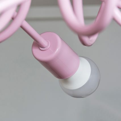 Felületre szerelhető csillár OXFORD 5xE27/15W/230V rózsaszín