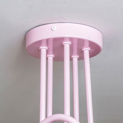 Felületre szerelhető csillár OXFORD 5xE27/15W/230V rózsaszín