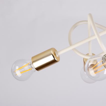 Felületre szerelhető csillár OXFORD 5xE27/15W/230V sárgaréz/fehér