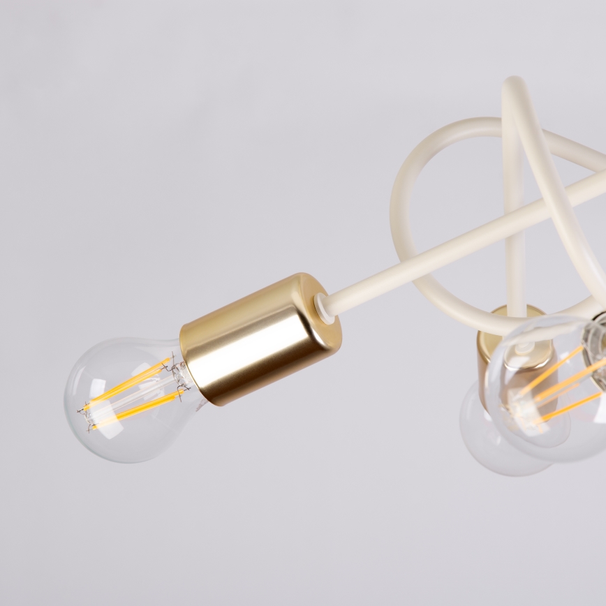 Felületre szerelhető csillár OXFORD 5xE27/15W/230V sárgaréz/fehér