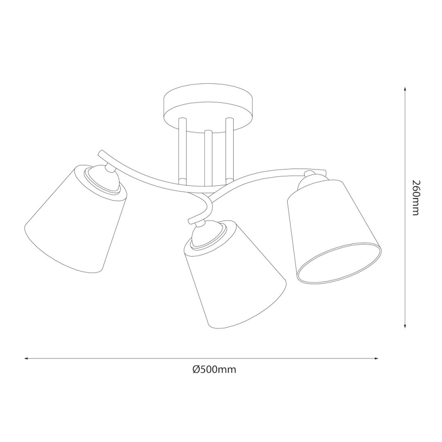 Felületre szerelhető csillár PAFOS 3xE27/15W/230V fényes króm