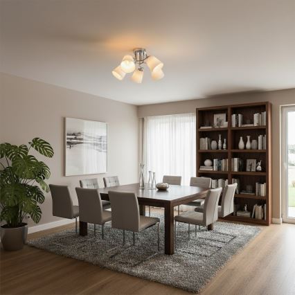 Felületre szerelhető csillár PAFOS 5xE27/15W/230V fényes króm