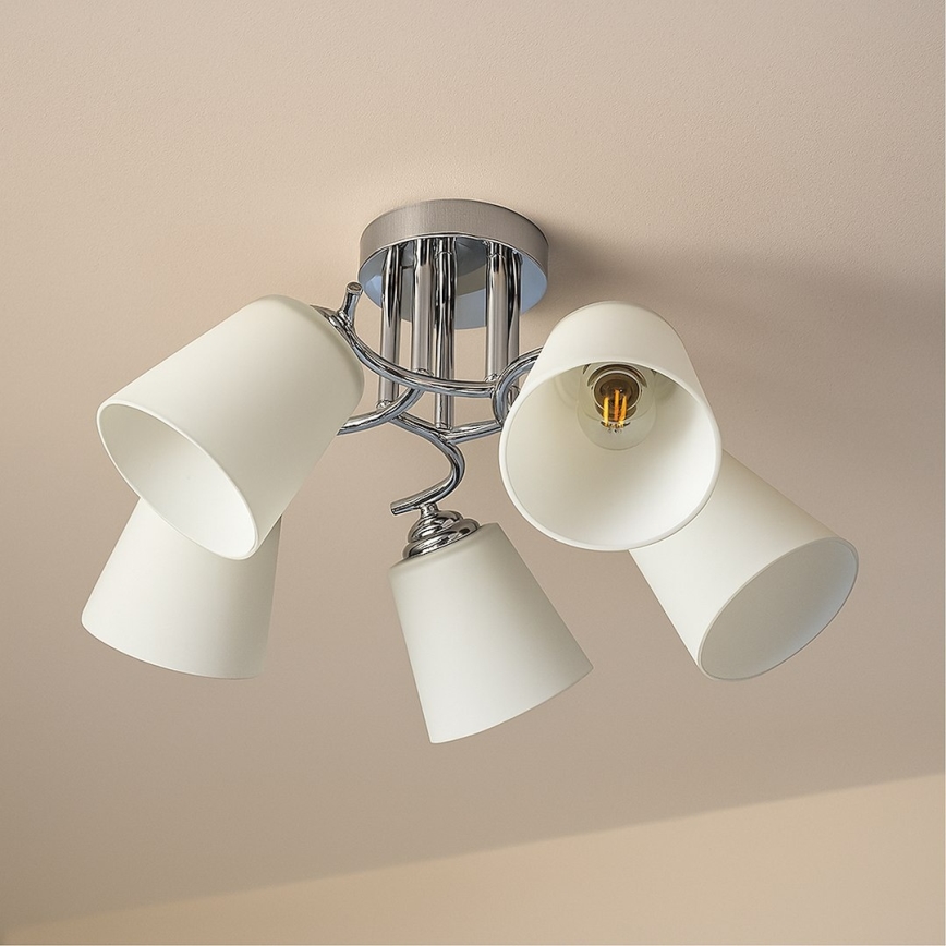 Felületre szerelhető csillár PAFOS 5xE27/15W/230V fényes króm