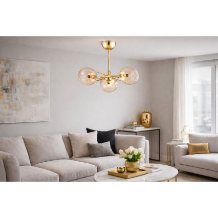 Felületre szerelhető csillár PRIMERY 5xE14/10W/230V arany