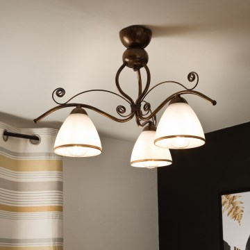 Felületre szerelhető csillár  RETRO 3xE27/60W/230V bronz patina