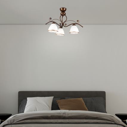 Felületre szerelhető csillár  RETRO 3xE27/60W/230V bronz patina