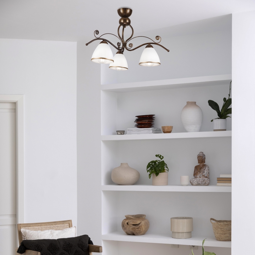 Felületre szerelhető csillár  RETRO 3xE27/60W/230V bronz patina