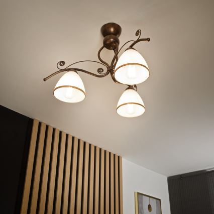 Felületre szerelhető csillár  RETRO 3xE27/60W/230V bronz patina