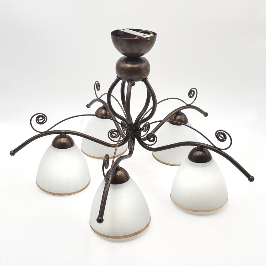 Felületre szerelhető csillár  RETRO 5xE27/60W/230V bronz patina