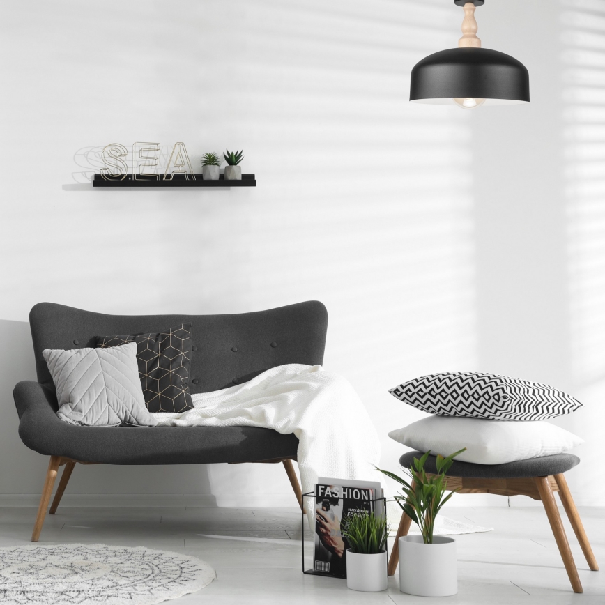 Felületre szerelhető csillár RINA 1xE27/15W/230V fehér/bükkfa