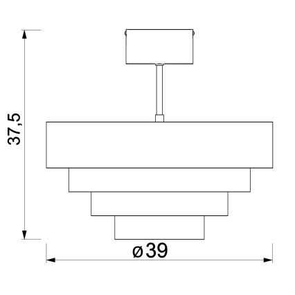 Felületre szerelhető csillár RINGS 1xE27/15W/230V szürke