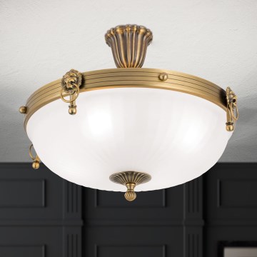 Felületre szerelhető csillár ROCCA 4xE27/60W/230V átm. 43 cm bronz/fehér