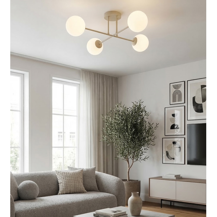 Felületre szerelhető csillár ROMA 4xE14/10W/230V bézs