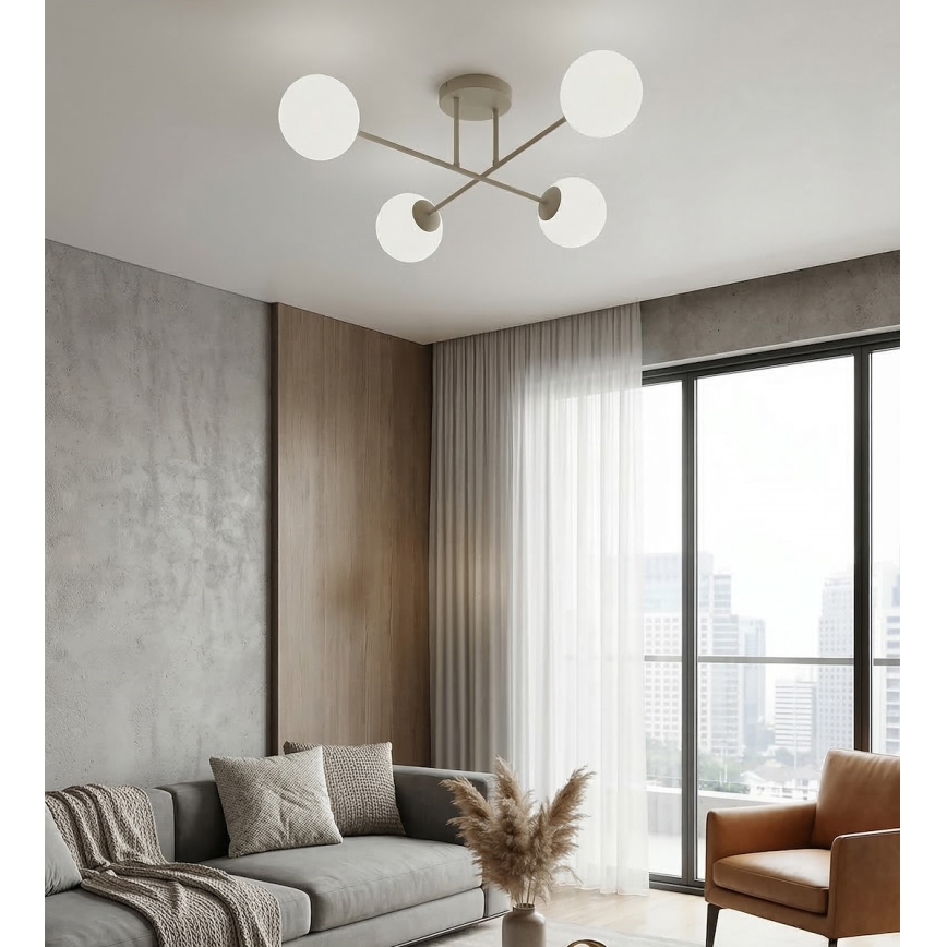 Felületre szerelhető csillár ROMA 4xE14/10W/230V bézs