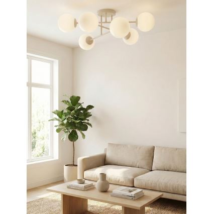 Felületre szerelhető csillár ROMA 6xE14/10W/230V bézs