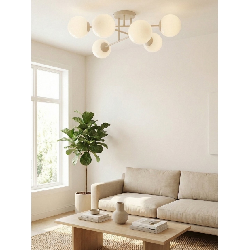 Felületre szerelhető csillár ROMA 6xE14/10W/230V bézs
