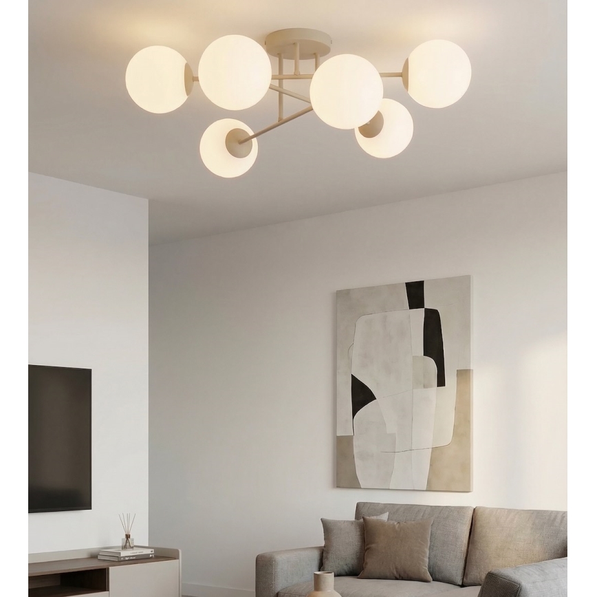 Felületre szerelhető csillár ROMA 6xE14/10W/230V bézs