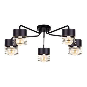 Felületre szerelhető csillár ROY 5xE27/60W/230V fekete