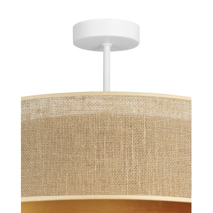 Felületre szerelhető csillár SARTA 1xE27/60W/230V Ø 45 cm réz/juta