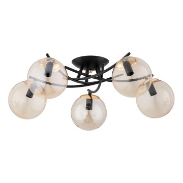 Felületre szerelhető csillár  SAVI 5xE14/10W/230V fekete/arany