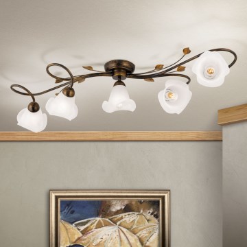 Felületre szerelhető csillár  SISI 5xE14/40W/230V bronz/patinás