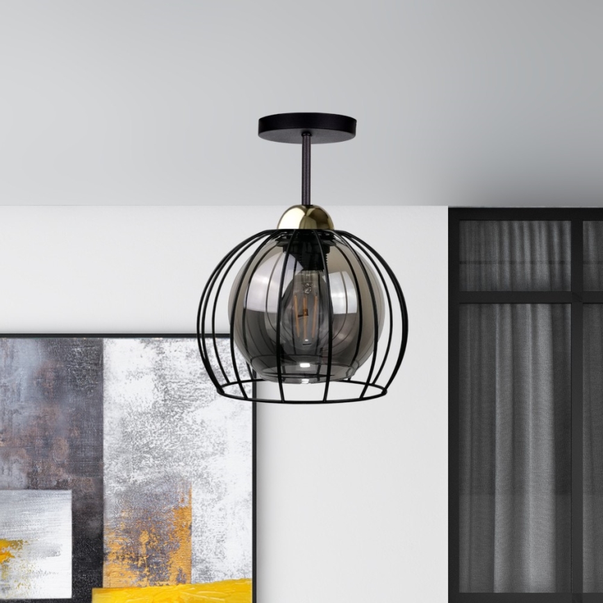 Felületre szerelhető csillár SOLO BLACK 1xE27/60W/230V fekete/arany