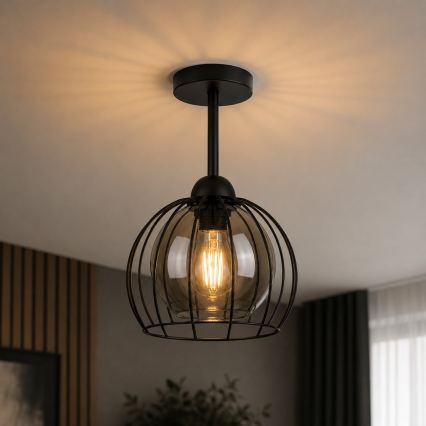 Felületre szerelhető csillár  SOLO BLACK 1xE27/60W/230V fekete/füstös